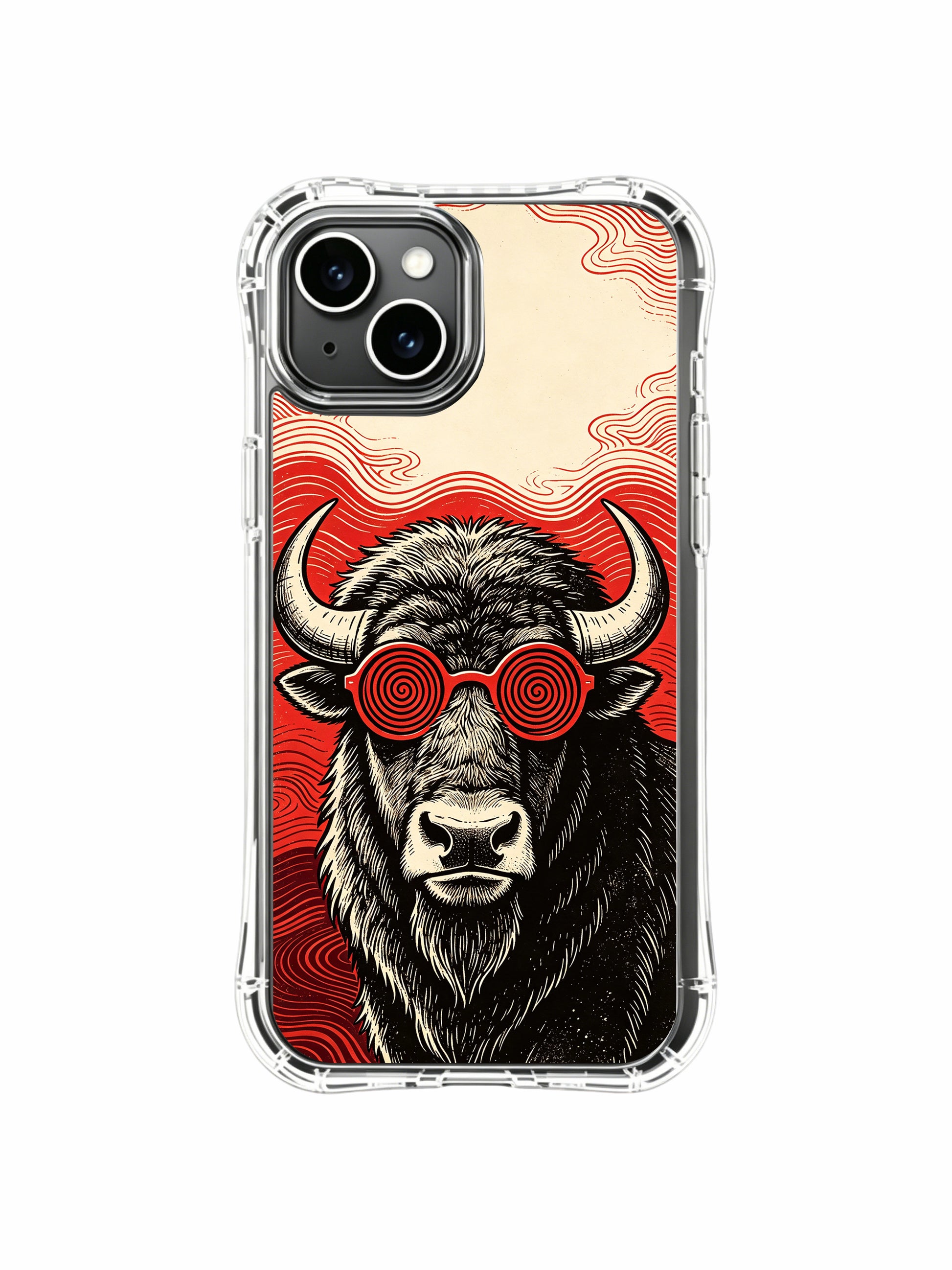 USA crafted luxury bison fine art PhoneCasing iPhone 13 Case, globally renowned artist exclusive print perfect personalized art gift for female art collectors.