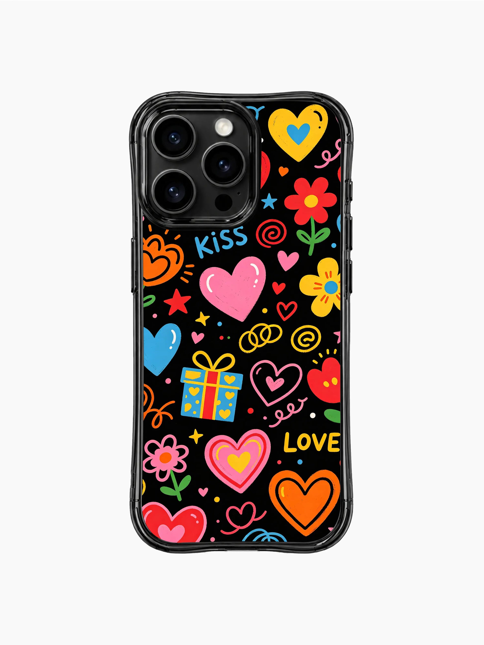 PhoneCasing iPhone 13 Pro Max cover Valentine Street Party packed cartoon doodle ideal for cheerful valentine crush surprise holiday gifts, vibrant joyful romantic protective casing.