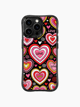PhoneCasing iPhone 13 Pro Max cover Rainbow Heart Candy Shop layered candy heart doodle ideal for sweet valentine crush candy-themed gifts, warm sugary romantic protective casing.