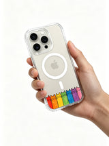 PhoneCasing iPhone 16 Pro Max with Vibrant Cat Rainbow design, colorful cats standing together to bring brightness to your clear MagSafe case.