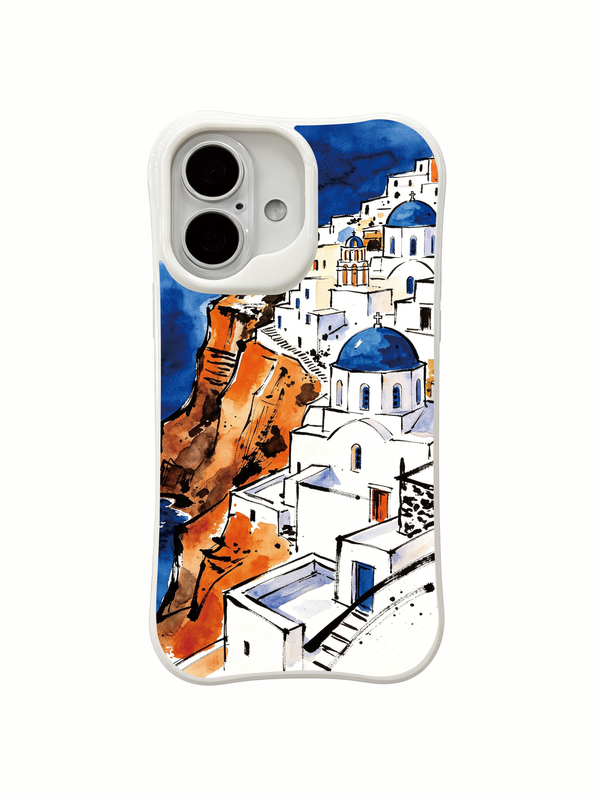 PhoneCasing vibrant Greek landscape iPhone 16 Case, high-end collectible art piece