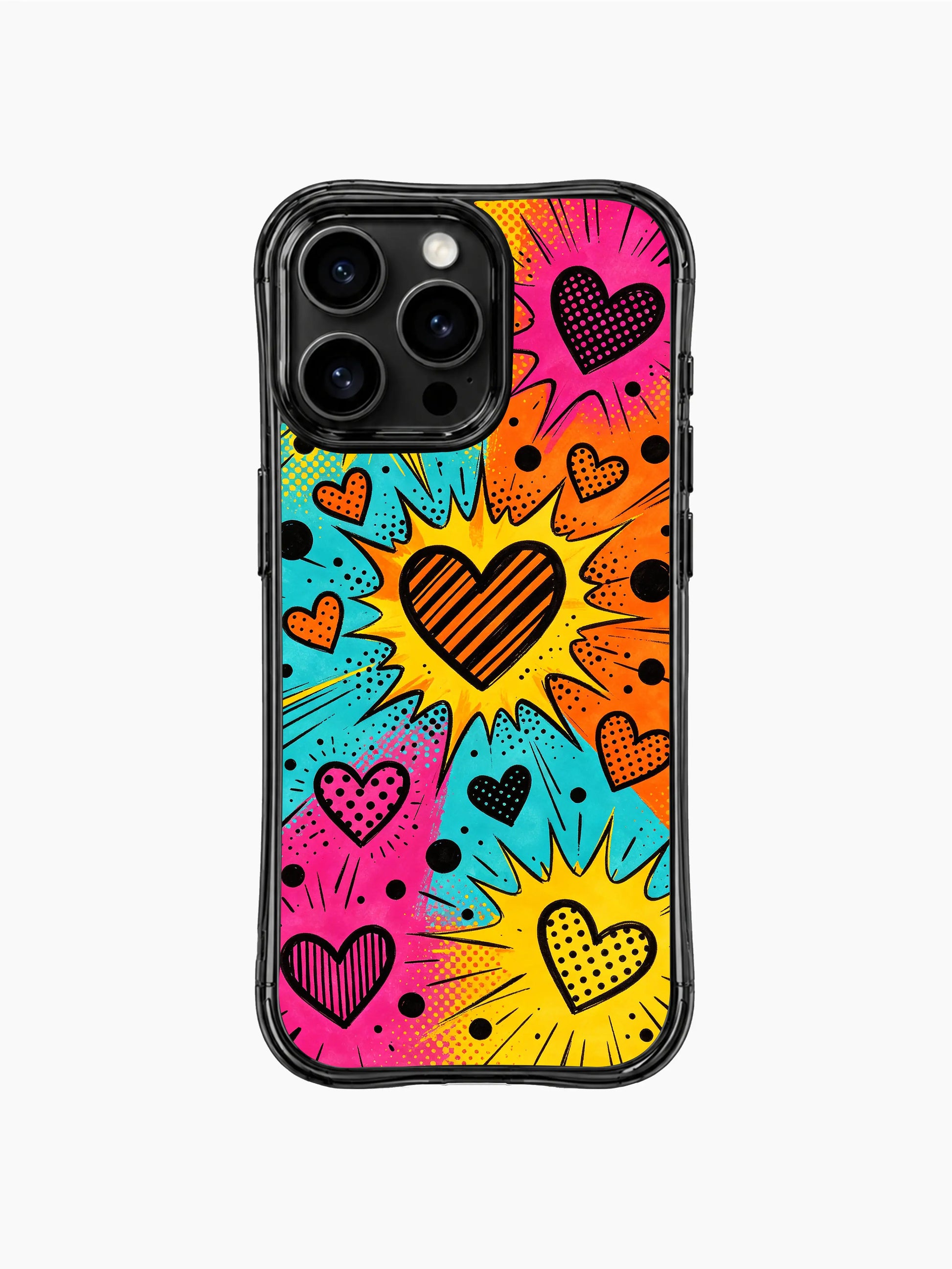 PhoneCasing iPhone 13 Pro Max casing ultra bright Comic Love Explosion retro comic print, bold attention-grabbing design perfect for women who love loud expressive pop street art.