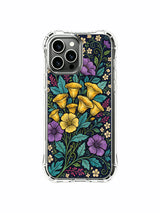 PhoneCasing iPhone 16 Pro Max Case with vibrant night garden art. Golden calla lilies and colorful flowers, durable and stylish protective case.