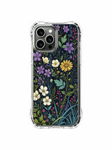 PhoneCasing iPhone 16 Pro Max Case with vibrant night meadow bloom art. Wildflowers in amber, purple and white, durable and stylish protective case.