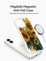 Canlı sarı çiçek görselli iPhone 16 kılıfı