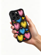 Vintage 90s Pop Love Heart Radio Sketch görseli içeren iPhone 13 Pro Max kılıfı