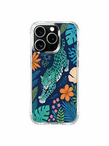 Blue big cat in a vintage coastal composition artwork on an iPhone 13 Pro case