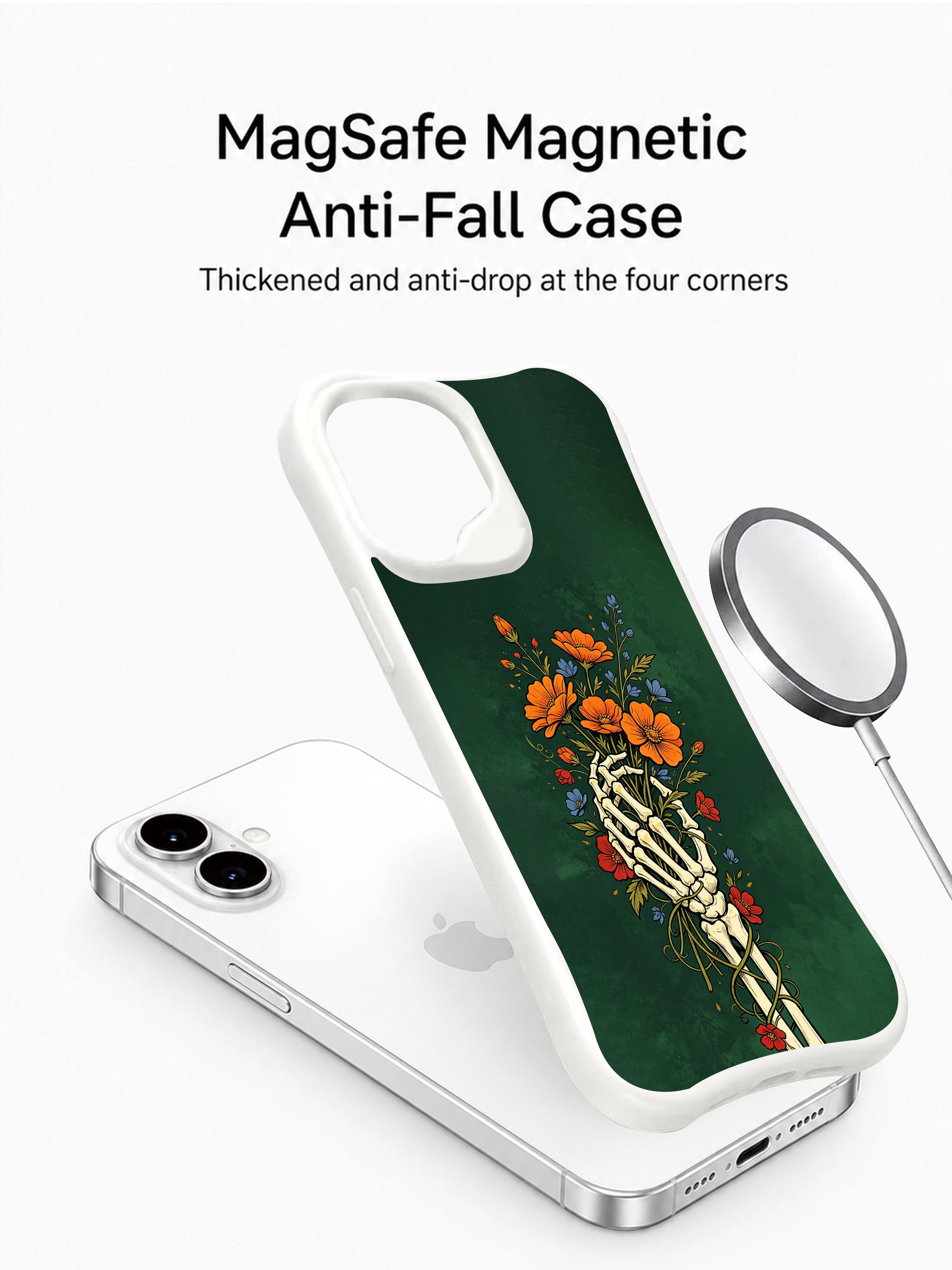 PhoneCasing aged deep green vintage textured base iPhone 16 Case, limited-edition exclusive artist illustrated durable iPhone 16 casing