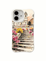 Vintage Rome-themed artwork on an iPhone 16 case