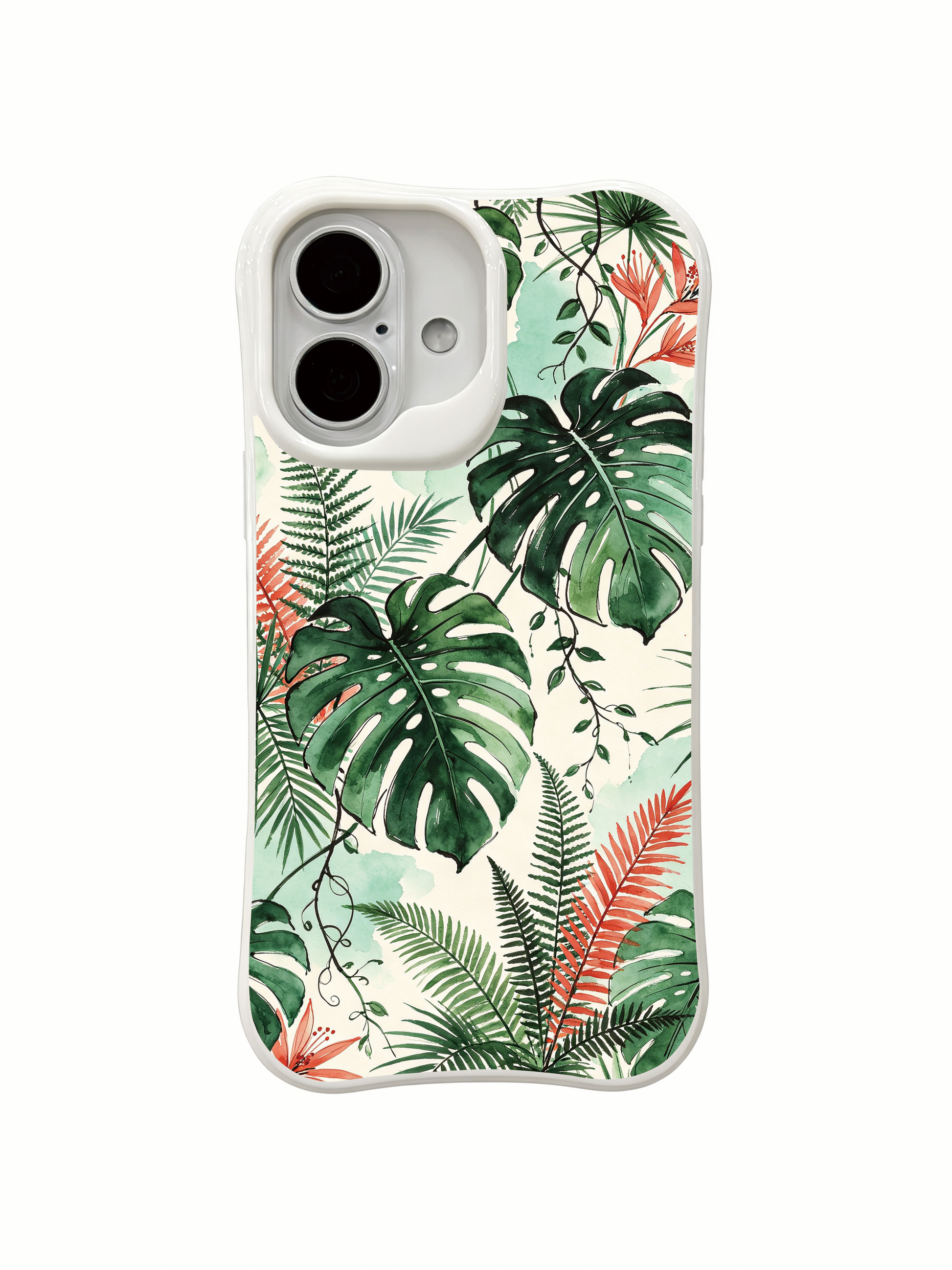 PhoneCasing watercolor jungle iPhone 16 Case, modern artistic style