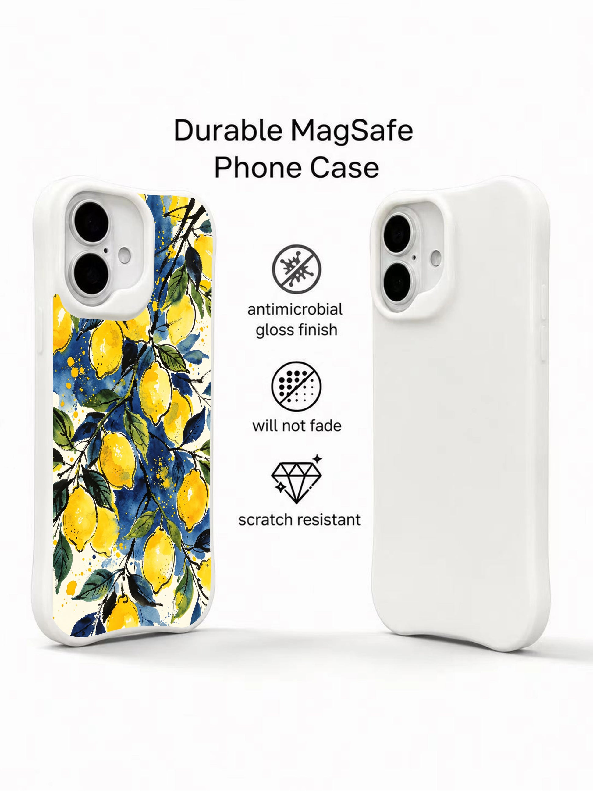 PhoneCasing watercolor lemon branch iPhone 16 Case, premium artist-designed wearable art