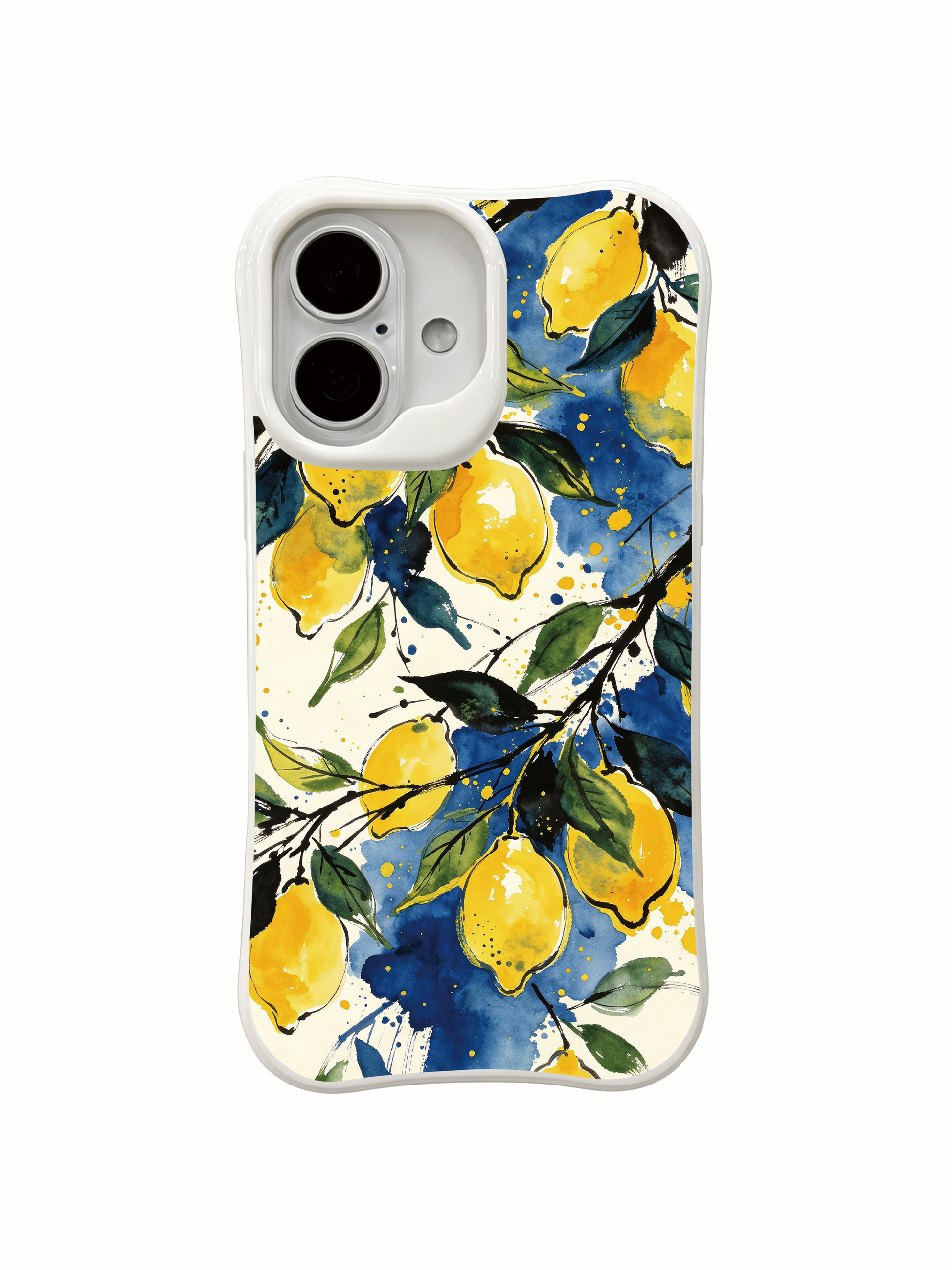PhoneCasing watercolor splash lemon iPhone 16 Case, premium artist fine art