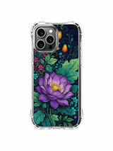PhoneCasing iPhone 16 Pro Max Case as wearable fine art from the Midnight Purple Lotus Garden. Exclusive Elias Nocturne design, slim protective case with vivid colors.