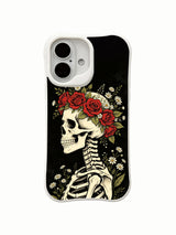 PhoneCasing wearable dark poetry Night Crown dark skeleton iPhone 16 Case, Morrigan Vale limited collection ink print, antimicrobial fingerprint-proof glossy finish iPhone 16 casing