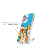 PhoneCasing iPhone 16 pro max MagSafe case with a cheerful crew of colorful cats in a whimsical group portrait.