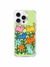 PhoneCasing iPhone 16 pro max anti-yellowing case with cats growing like plants, a unique and charming design.