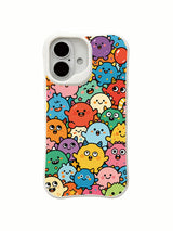 Whimsical doodle creature artwork on an iPhone 16 Plus case