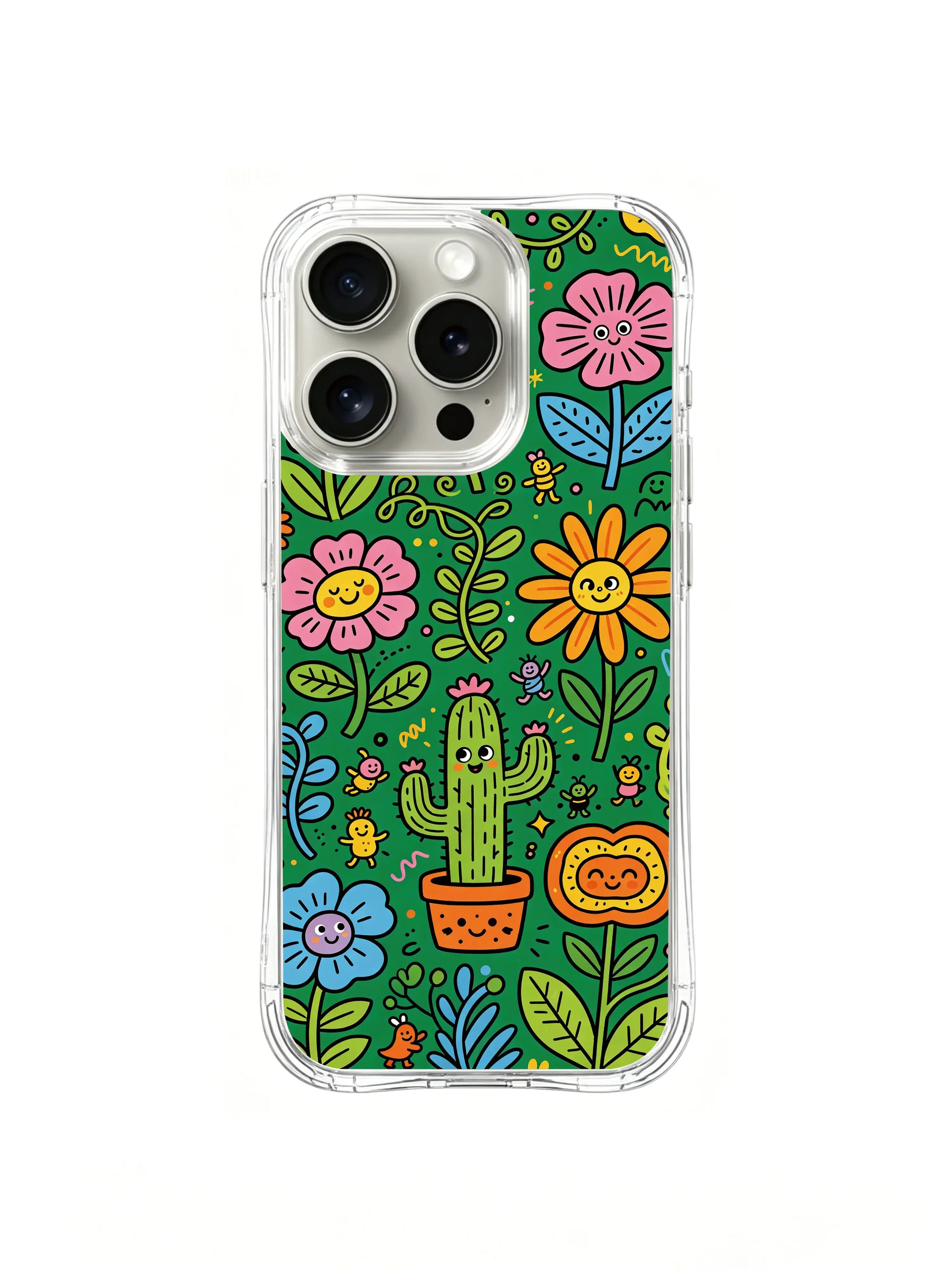 PhoneCasing iPhone 16 Pro Case with whimsical green paradise design, part of Milo Yun’s signature collection, premium protective art casing.