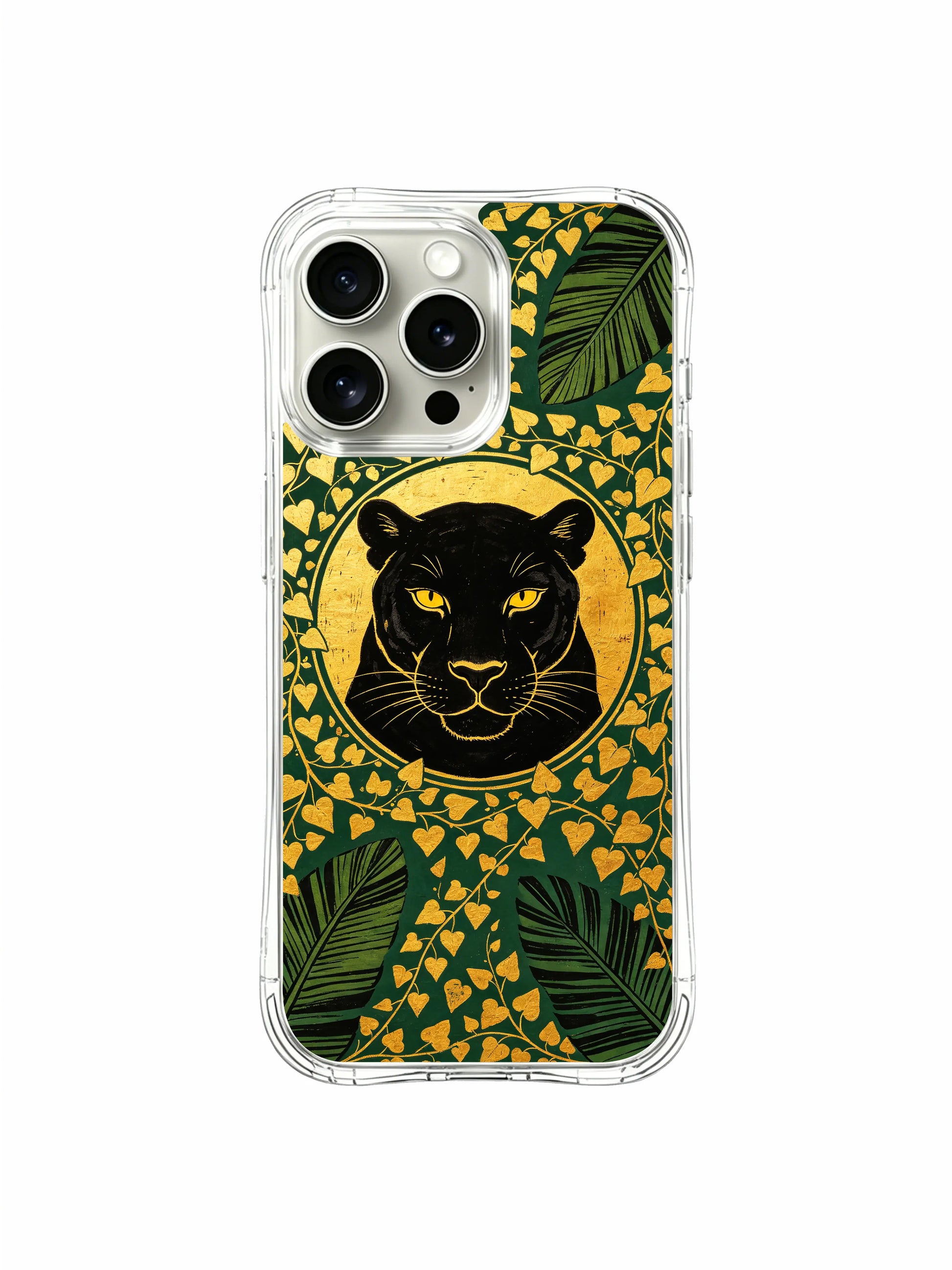 PhoneCasing Whimsical Jungle Panther iPhone 15 Pro Max Case, nature inspired artistic case