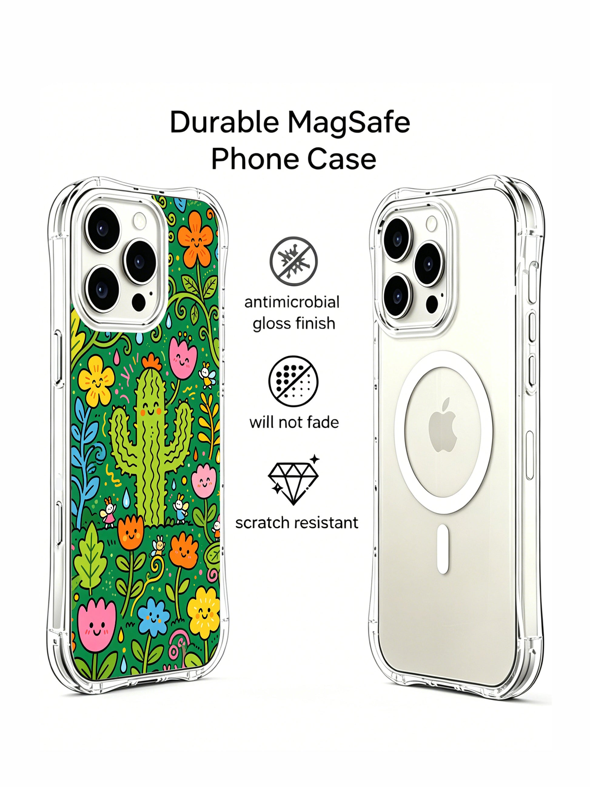 PhoneCasing iPhone 16 Pro Case showcasing the playful Silly Plant Garden series by Milo Yun, premium durable art casing for iPhone 16 Pro.