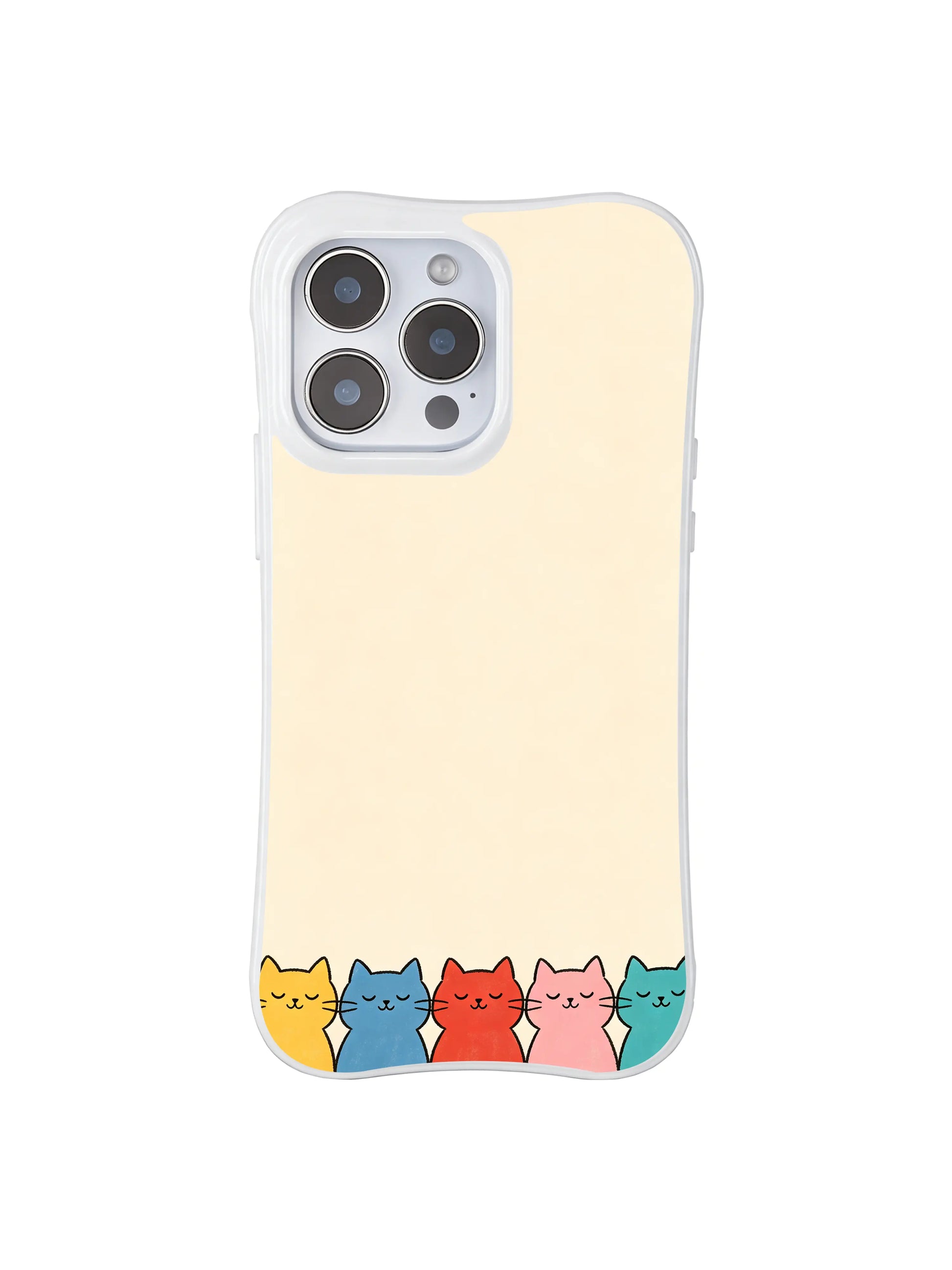 PhoneCasing iPhone 16 Pro Max with Whimsical Stacking Cats print, Mimi Colorfield’s design of colorful cats with a silly, sweet sense of humor.