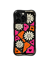 PhoneCasing iPhone 16 pro Case with full-coverage layered irregular map block dotted route destination daisy heart layout, Ruby Daze free-spirited wanderlust design, slim lightweight wavy premium case.