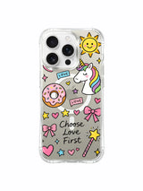 Winged Unicorn Star Burst artwork on an iPhone 16 Pro Max case