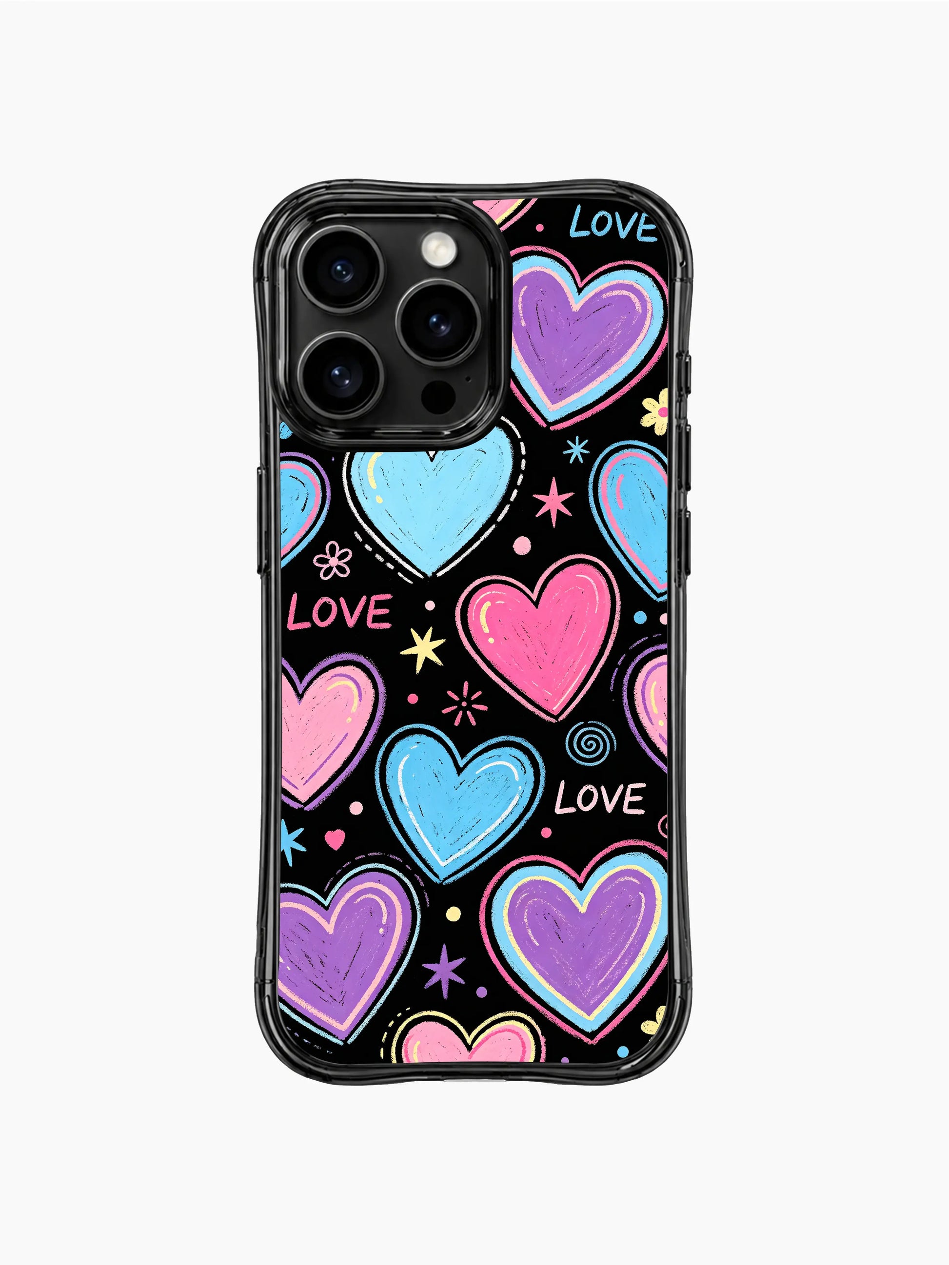 PhoneCasing iPhone 13 Pro Max casing youthful sweet bubblegum heart night design, ideal romantic gift cute girl phone cover.