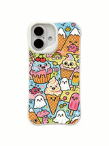 Vibrant candy dessert artwork on an iPhone 16 Plus case