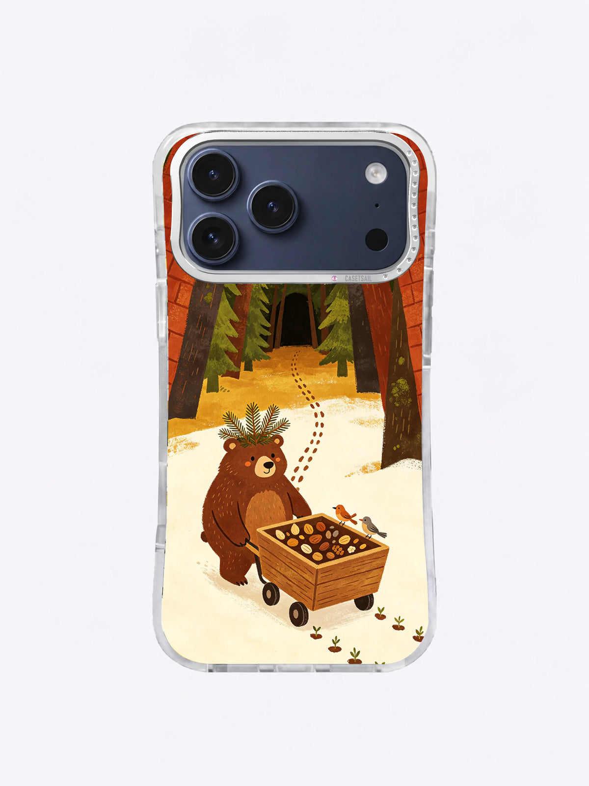 Seed Cart in Redwood Snow bear iPhone case artwork