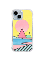 Pastel Sun Horizon pattern iPhone 15 case