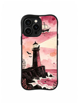Pink Fog Safe Passage coastal gothic artwork on an iPhone 13 Pro case