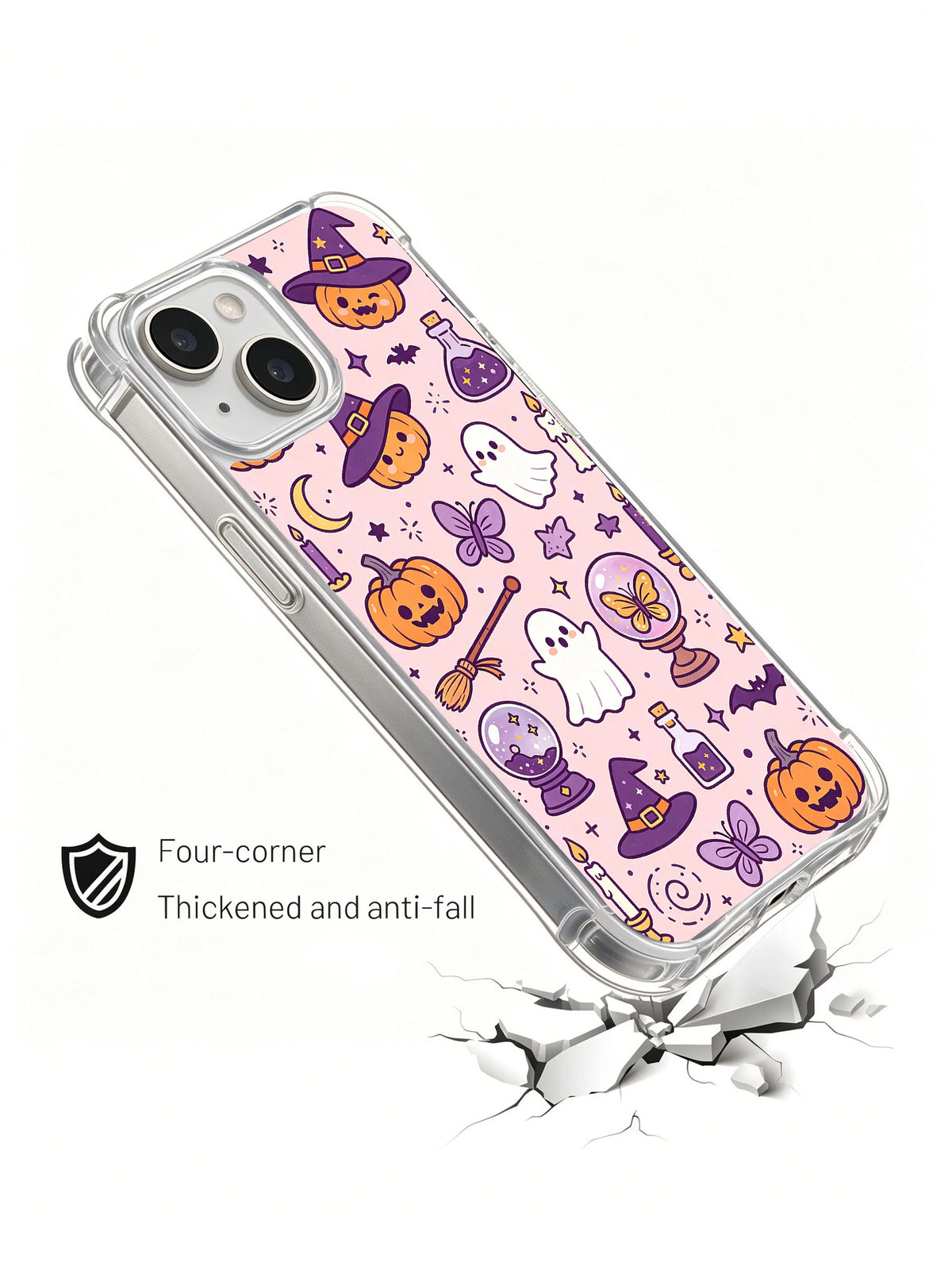 Violet Moonwick pink moon Halloween phone case detail