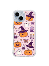 Pink Pumpkin Witch Dream pattern iPhone 14 Plus case
