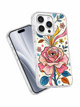 Colorful rose dream garden iPhone case angled view
