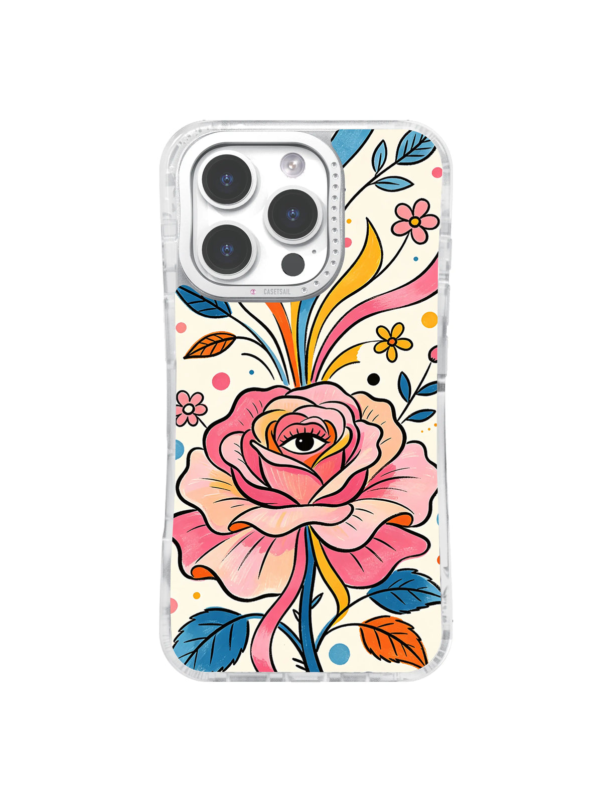 Ribbon Rose Garden pattern iPhone 15 Pro Max case