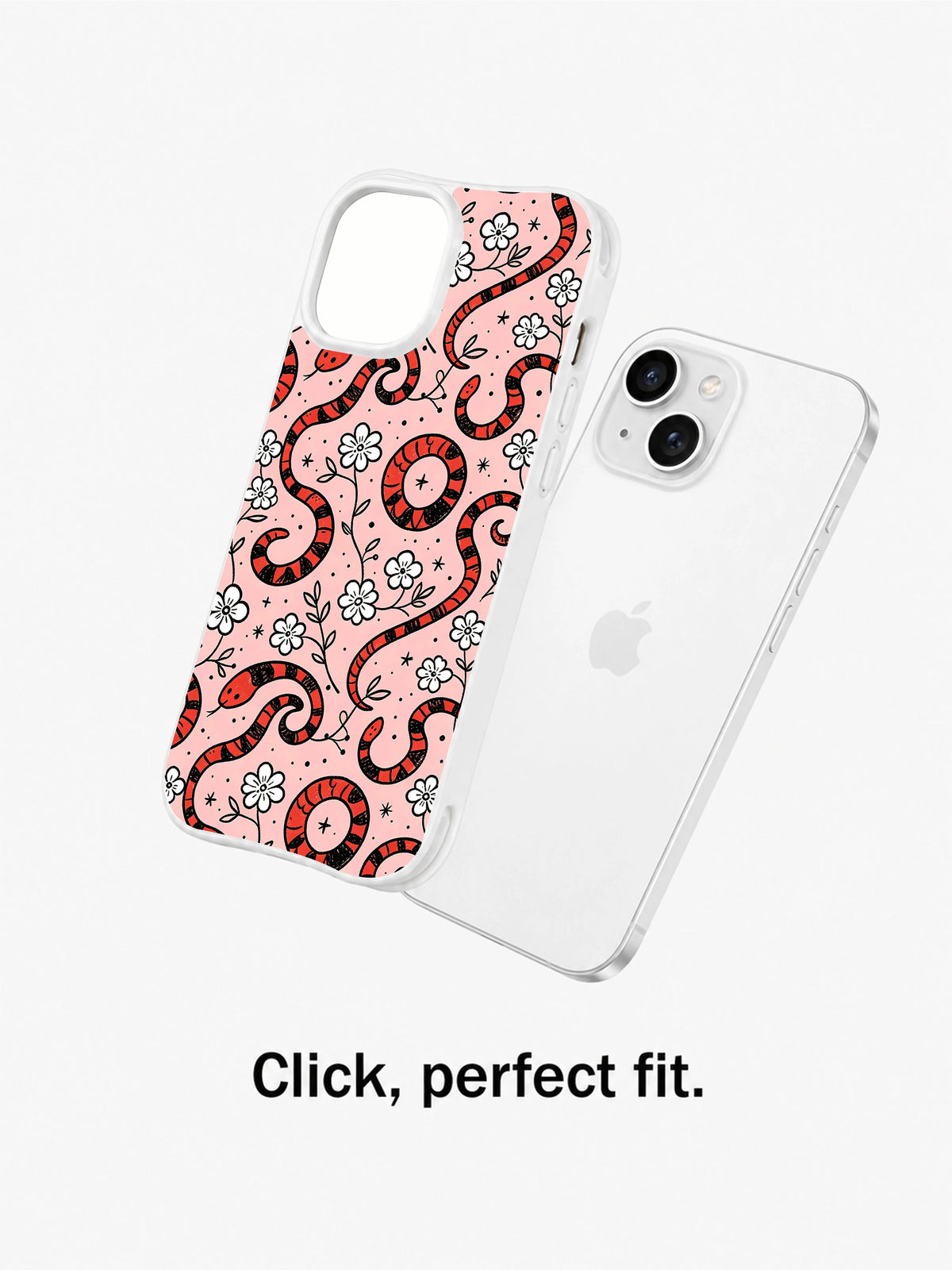 Pink Snake Vine Garden: case shown separately beside a phone.