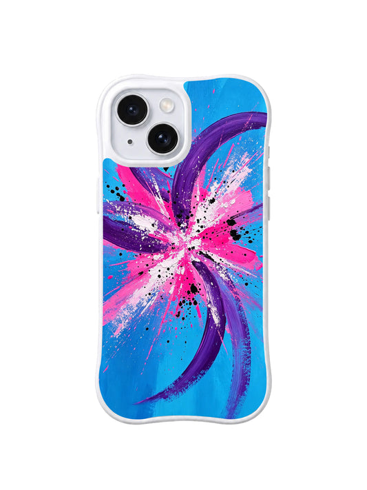 Electric Petal Burst Pink Thunder Bloom iPhone 15 Plus case by Zara Vexley