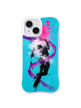 Rebel Muse Ribbon pink blue abstract iPhone 15 Plus case