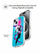 Rebel Muse Ribbon iPhone 15 Plus case angled side view
