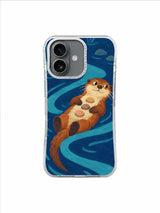 Indigo Otter Pebble Ferry pattern iPhone case