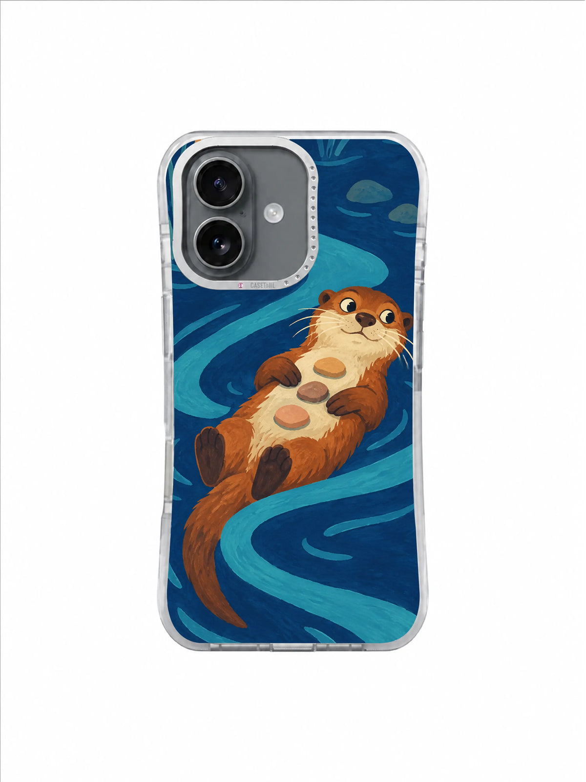 Indigo Otter Pebble Ferry pattern iPhone case