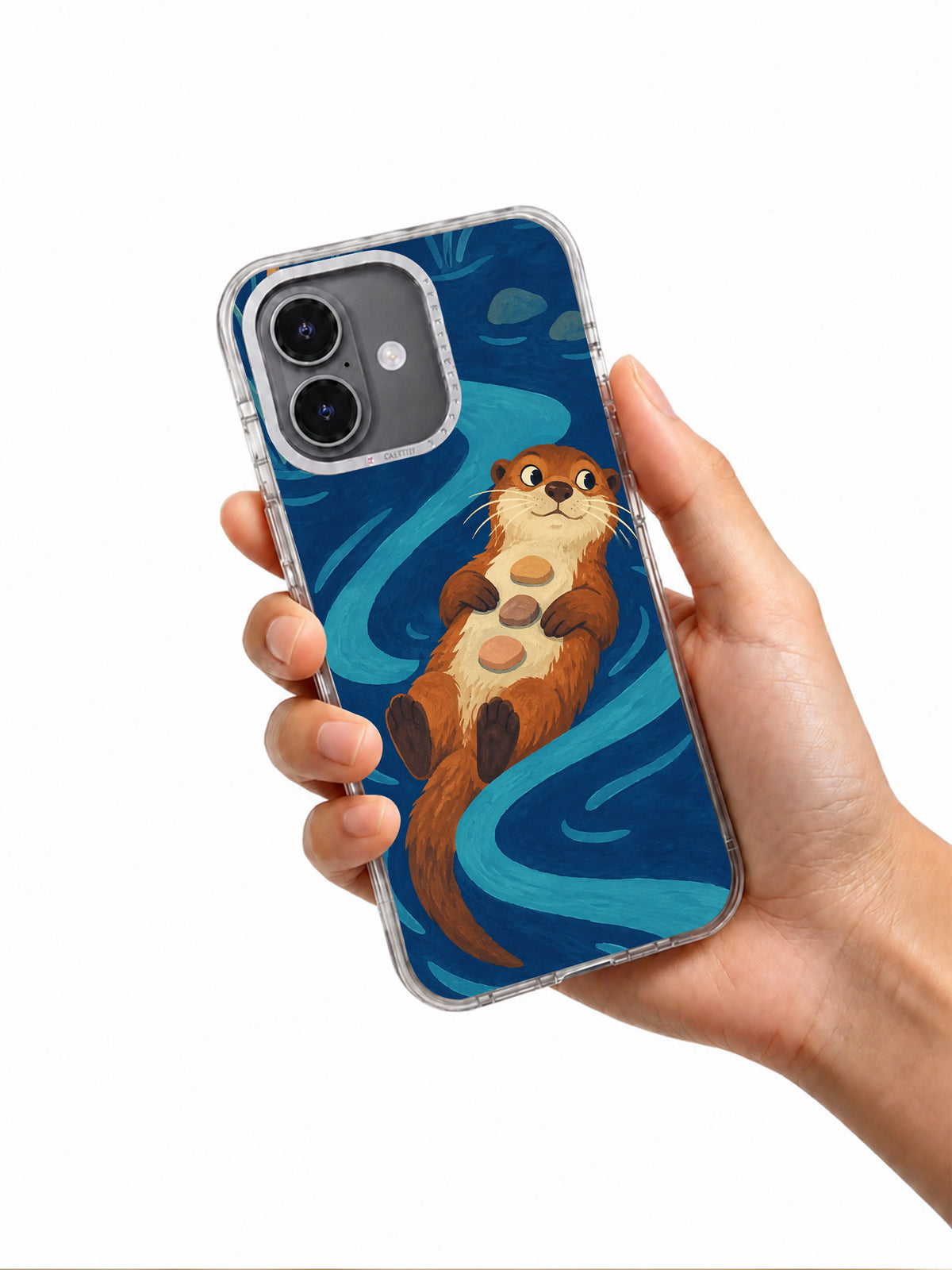 Pebble Ferry iPhone 17 Case in hand