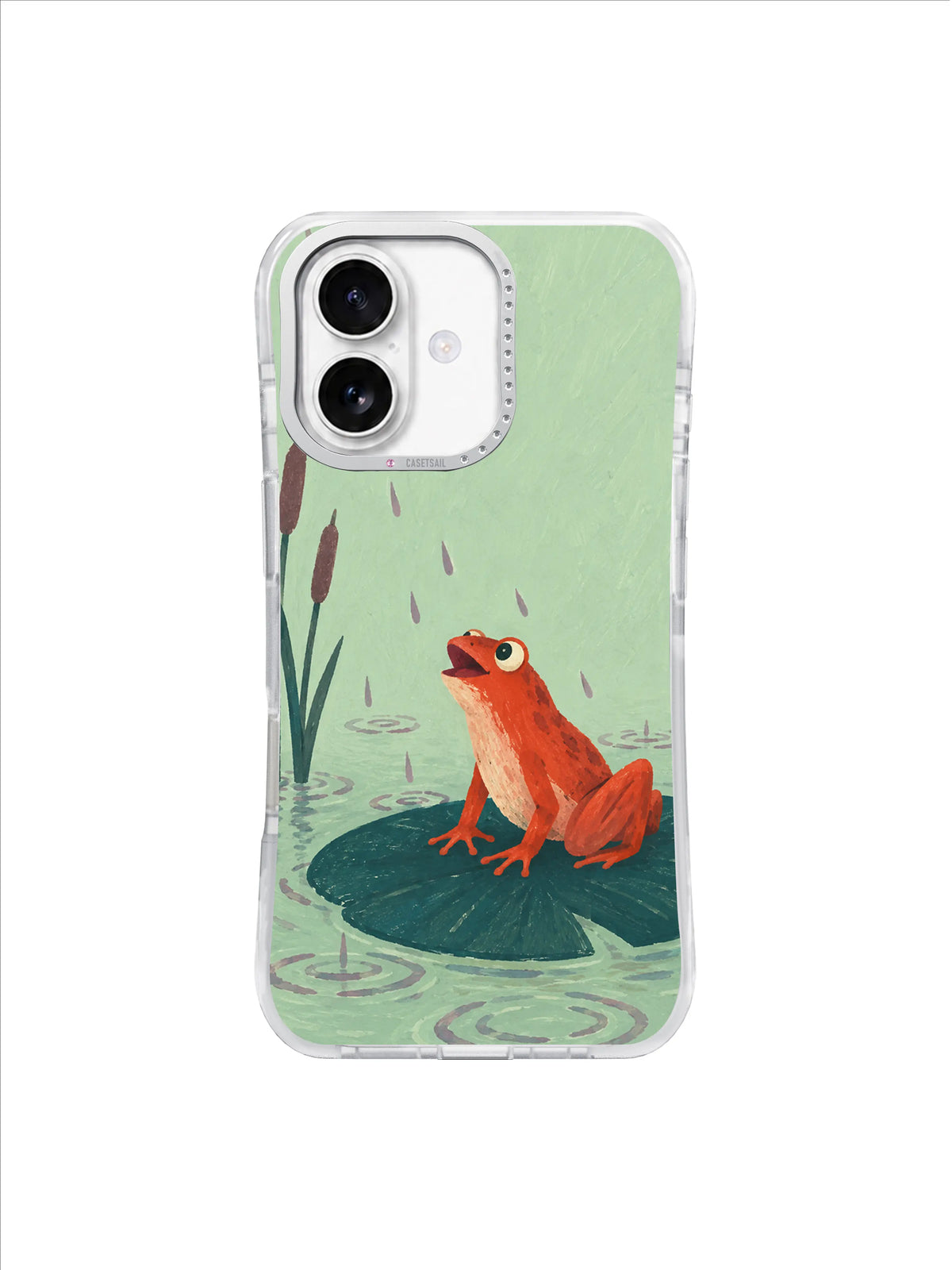 Vermilion Lily Pad Rhythm pattern iPhone case