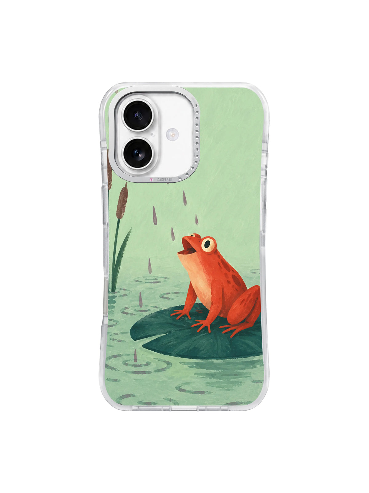 Cattail Raindrop Rehearsal pattern iPhone case
