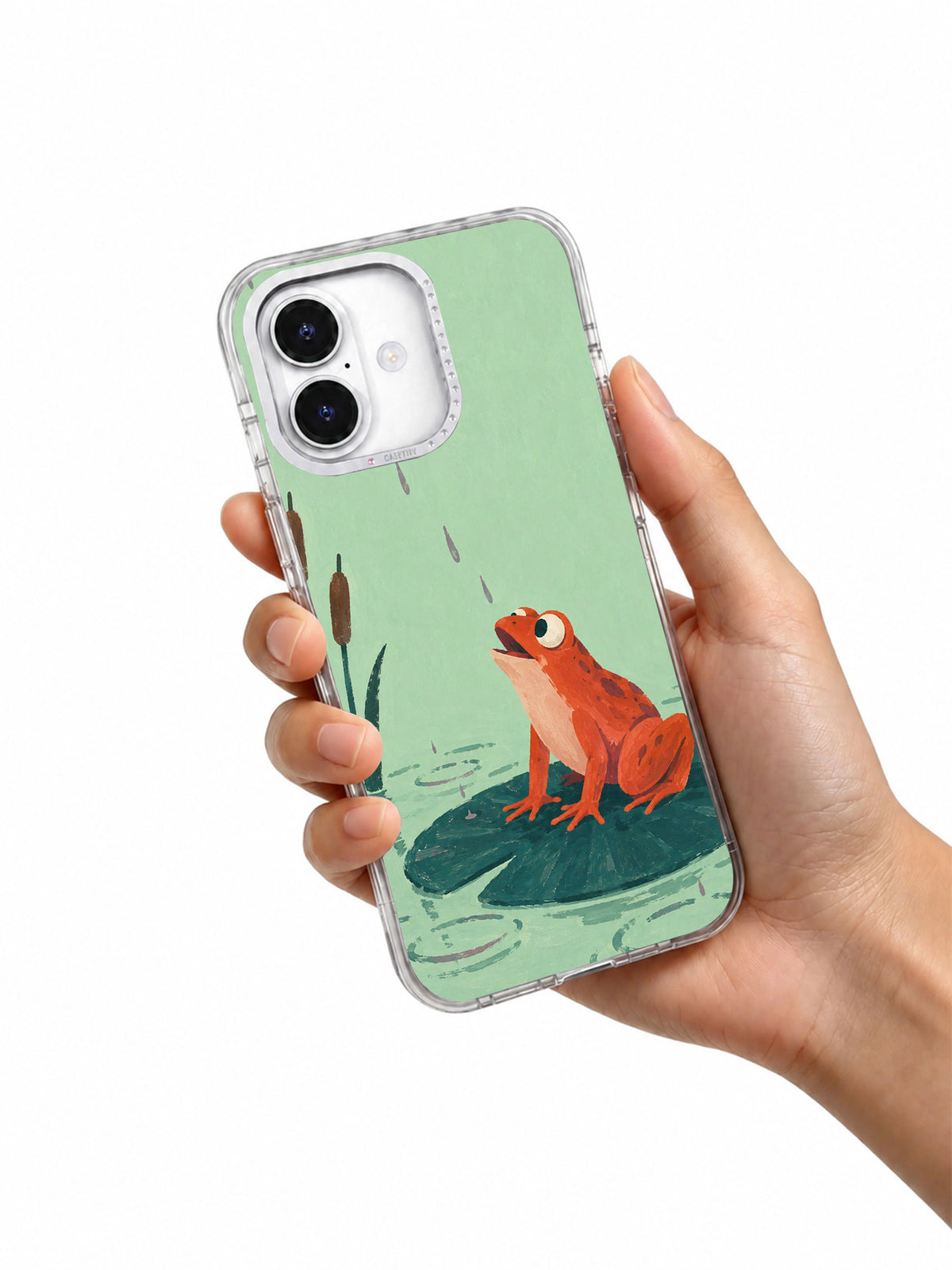 Rain Rehearsal iPhone 17 Case in hand