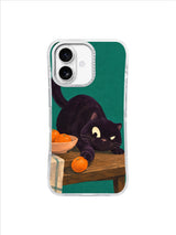 Teal Mischief Pause pattern iPhone case