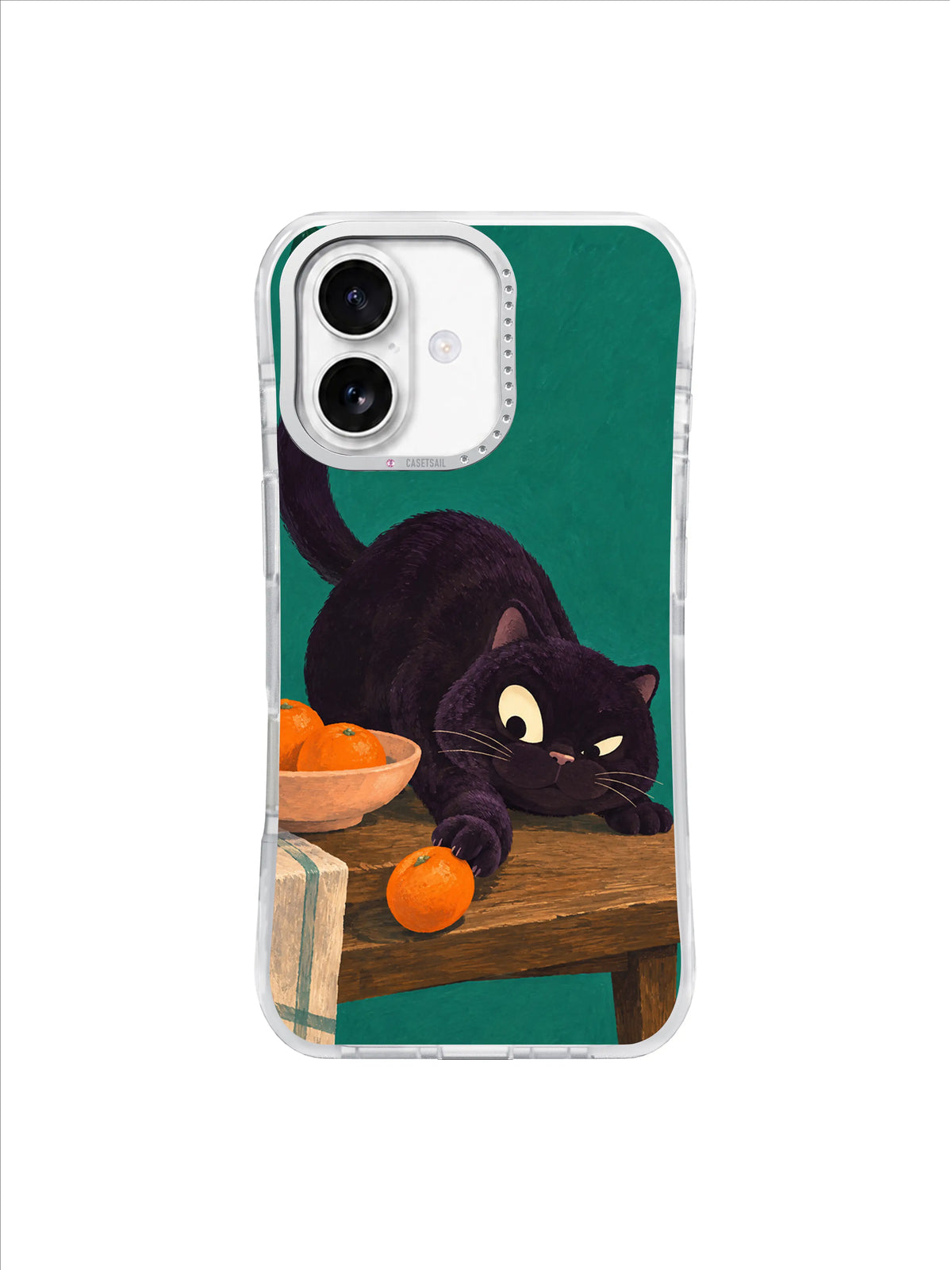 Teal Mischief Pause pattern iPhone case