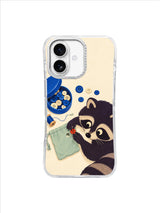 Raccoon Sewing Focus pattern iPhone case