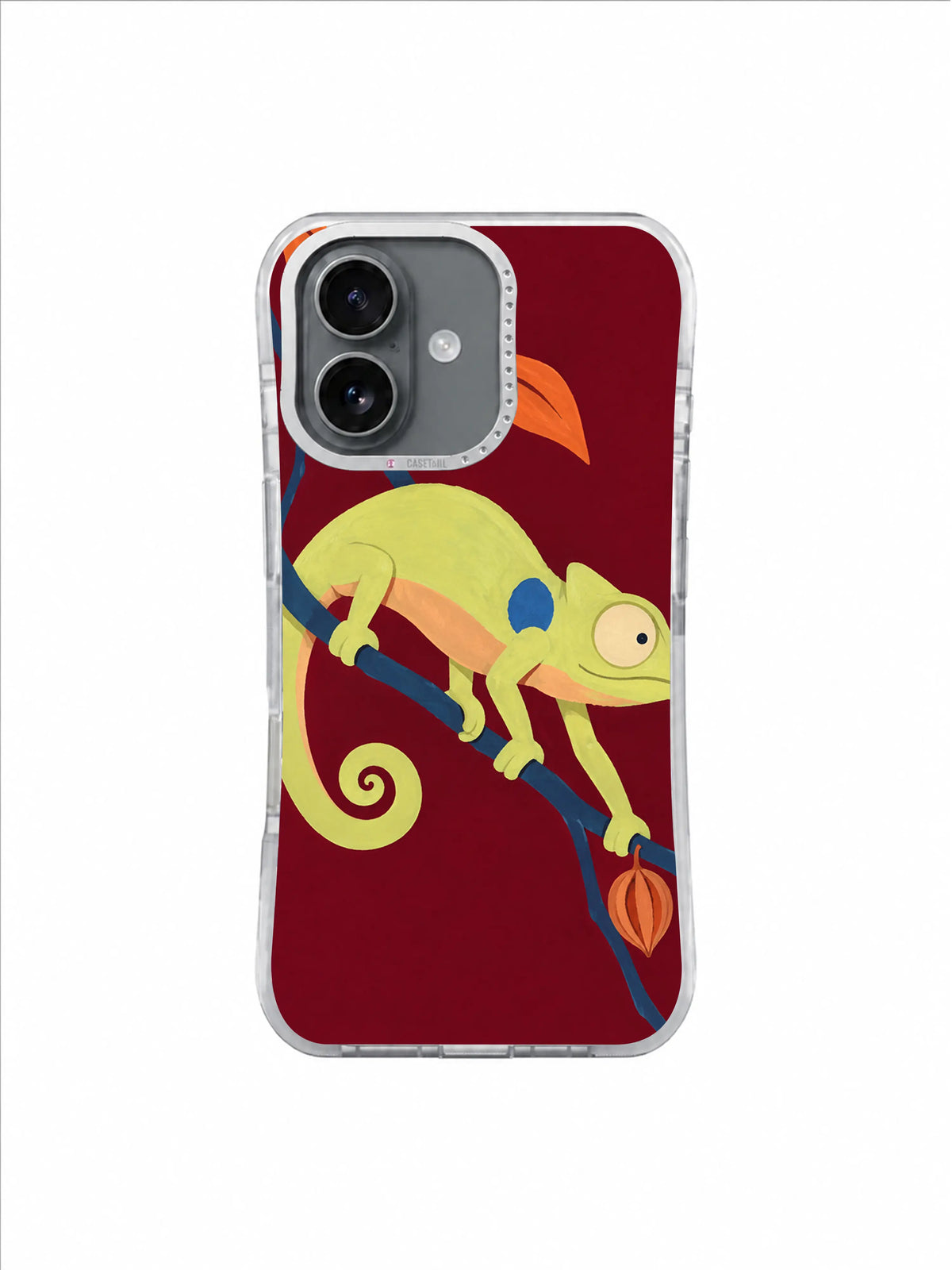 Wine Red Chameleon Blue Patch iPhone 17 Case